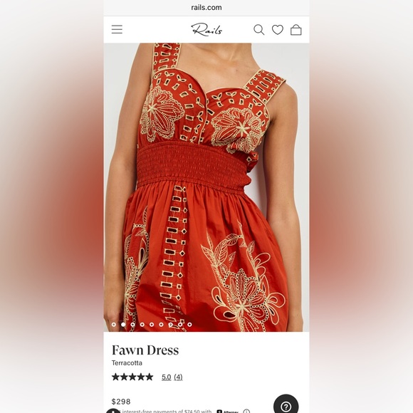 Rails Red Embroidered Maxi Dress - Picture 2 of 5